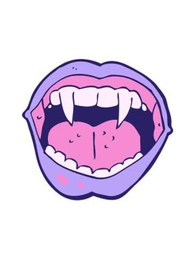 Vampir ağzının titreşimli animasyonu.