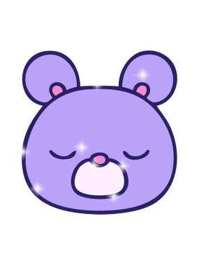 Gradyan gölgeli çizgi film ayısının parıltı etkisi