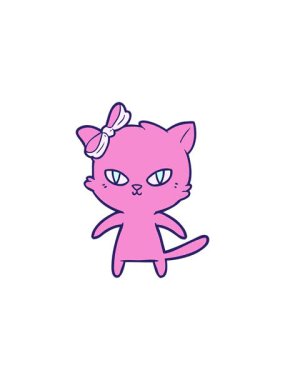 Sevimli çizgi film kedisinin dikkat çekici animasyonu