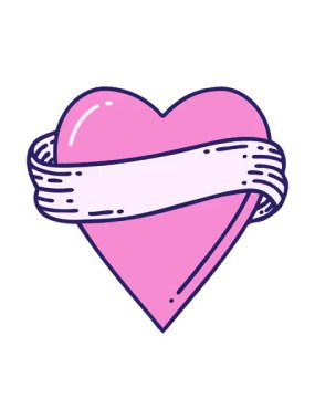 Neon kalp ve pankartın geleneksel stiliyle dövmenin hareketli animasyonu