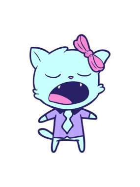 Titrek hareketli çizgi film animasyonu esneyen kedi