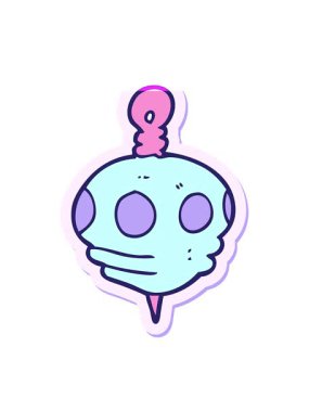 Bir çizgi film Noel dekorasyonunun çıkartmasının canlandırmasını çalıştır.