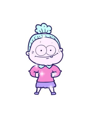 Mutlu yaşlı bir kadının imajının ışıltılı etkisi.