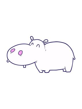 neon ışık efektleri çizgi film hipopotamlarının animasyonu