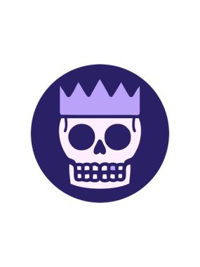 Dövme stili bir kafatası ve tacın canlandırma etkisi