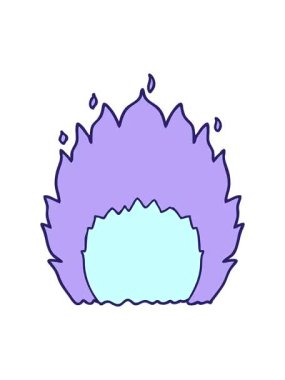 Karikatür ateşinin titreyen hareketi