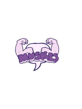 El yazması çizilmiş çizgi roman konuşma baloncuğu kas sembolünün yatay titreşimli animasyonu