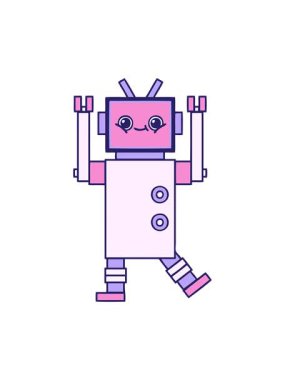 sevimli bir robot çiziminin hareket animasyonunu patlatmak