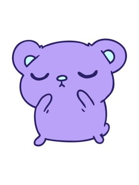 Şirin bir ayının serbest çizgi filmini salla ve durdur.