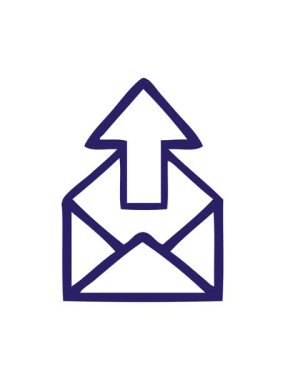 ok simgesi olan bir zarfın çizgi çiziminin hareketli canlandırması