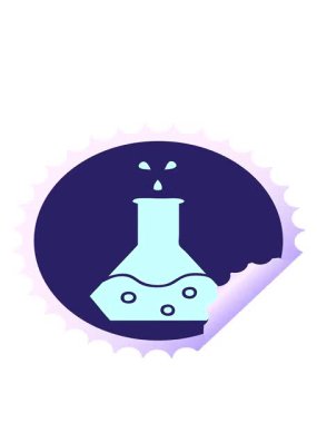 bir bilim deneyinin dairesel kabuk soyma etiketi karikatürünün hareketli animasyonu