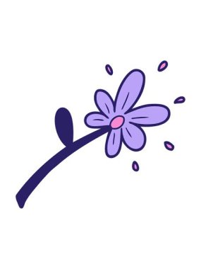 Karikatür çiçek illüstrasyonunun hareketli animasyonu