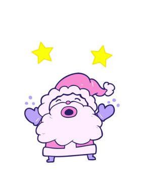 Çizgi film Noel Baba 'nın dönen yıldızları hüsran içinde bağırıyor.