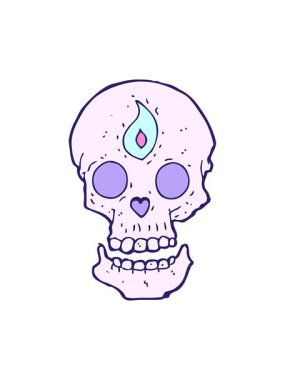 karikatür mistik kafatasının hareketli animasyonu