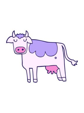 karikatür inek tasarımının basınçlı animasyonu
