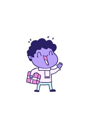 Mutlu bir adamın çizgi filminin yanıp sönen radyal çizgileri.