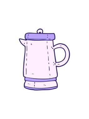 Titreyen hareketli çizgi film animasyonu eski metal çaydanlık