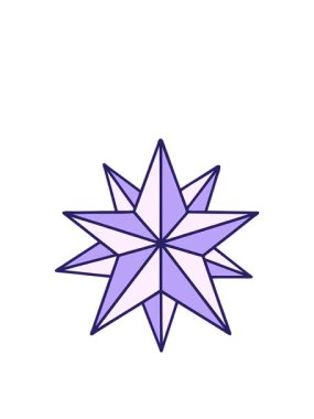 Bir yıldızın ikonik retro dövme görüntüsünün zıplama hareketi animasyonu