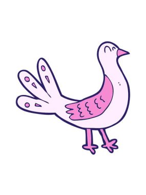 Tatlı kuşun retro çizgi filminin titreşimli hareketli animasyonu