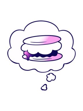 neon ışık efekti yumuşak eğimli düşünce baloncuklu smore çizgi filminin animasyonu