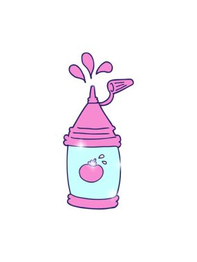 Çizgi film ketçap şişesinin ışıltı etkisi