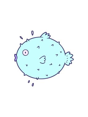 Kirpi balığının hareketli animasyonu