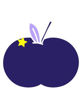 Parıldayan yıldızlar, sulu elmanın düz renkli retro karikatürünü canlandırır.