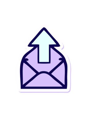 Oklu şirin bir karikatür zarfının neon ışık efekti canlandırması