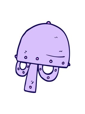 Çizgi film karalama Viking miğferinin neon ışık efekti animasyonu