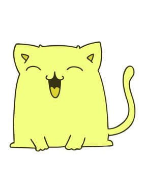 Garip çizgi film kedilerinin el çizimlerinin renk animasyonu değişiyor