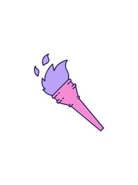 Satışlar flaş animasyonu simgesel dövme tarzı yanan bir meşale görüntüsü