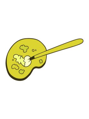 Çizgi film ressamı paletinin renk animasyonu değişiyor