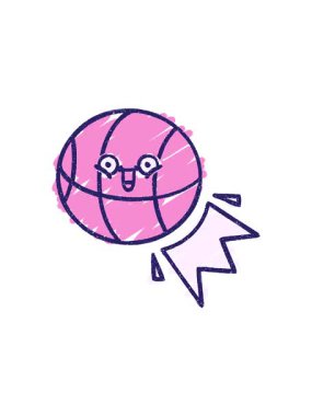 Basket Topu Tebeşir Çiziminin dönen hareketli animasyonu