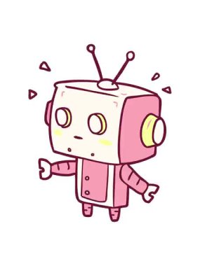 Titreyen hareketli çizgi film animasyonu parlak renkli, sürpriz robot.