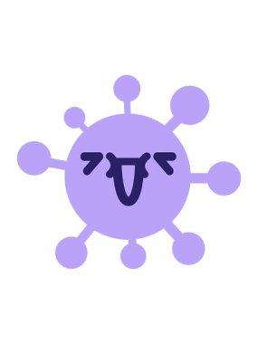 Sevimli gülen virüsün animasyonunu salla ve durdur