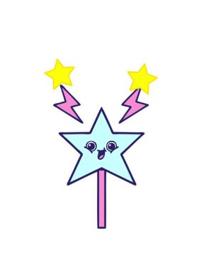 dönen yıldızlar sihirli bir değneğin çizgi filminin animasyonu