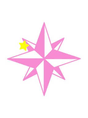 Parıldayan yıldızlar, dövmenin siyah çizgi şeklindeki bir yıldızın canlandırmasını etkiler.