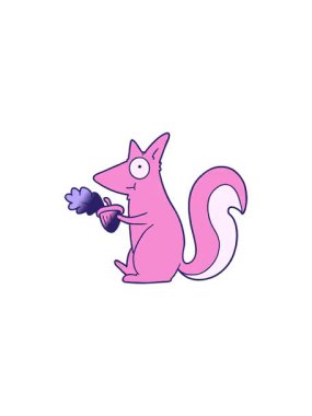 Meşe palamudu ile çizgi film sincabı animasyonu