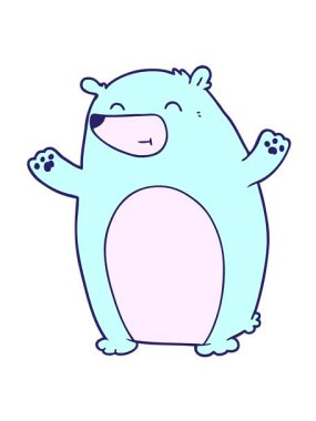 Mutlu kutup ayısı karakterinin titreşimli hareketi