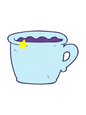 Parıldayan yıldızlar, eski çizgi film kahve fincanının animasyonunu etkiler.