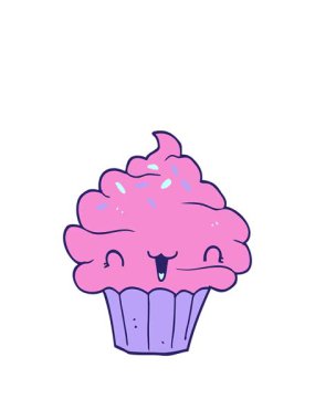 Tatlı çizgi film şekerli kekin animasyonunu genişletiyorum.