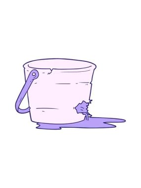 Kırık kova çizgi filminin titreyen hareketi