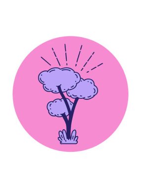 Dövme stili ağaç çiziminin dönen hareket animasyonu