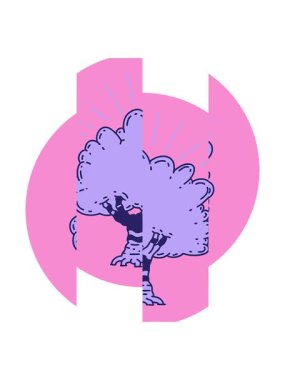 Dövme stili ağaç simgesinin bölünen hareket canlandırması