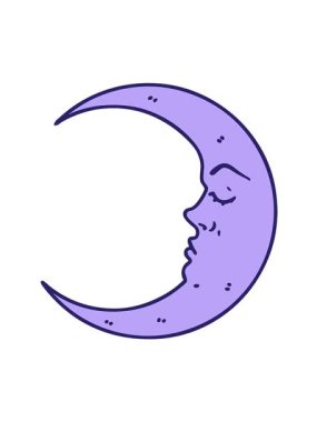 Hilal şeklindeki bir ayın ikonik dövme şeklindeki görüntüsünü salla