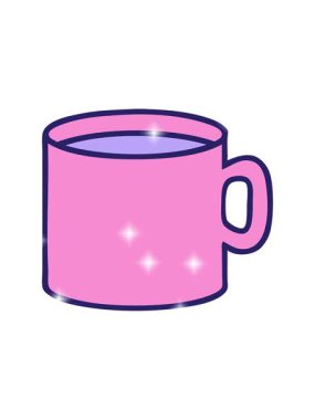 Simli efekt ikonik dövme tarzında kahve fincanı görüntüsü