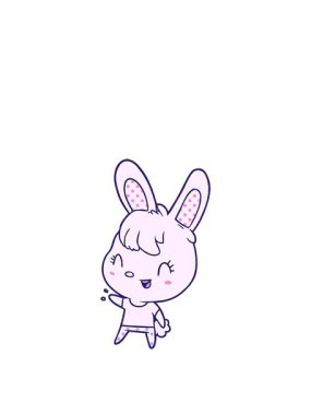 Tatlı tavşan imajının zıplama hareketi animasyonu