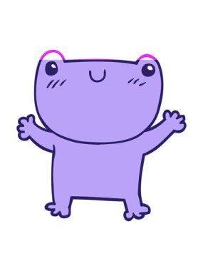 Komik bir kurbağa çizgi filminin animasyonunu canlandırın.