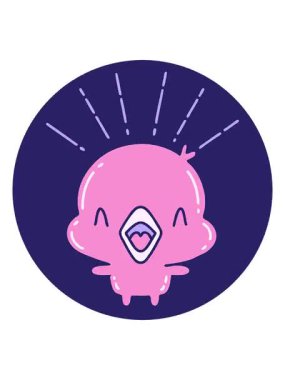 Dövme stili şarkı söyleyen bir pilicin titreyen hareketli animasyonu