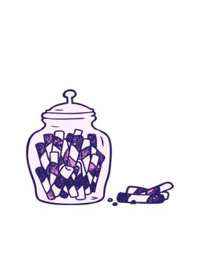 Kavanozdaki geleneksel şeker çubuklarının hareketli animasyonu